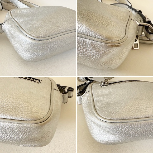 Marc Jacobs Bag Zoom Metallic Pebbled Leather Crossbody Casual Chic Silver - Picture 11 of 13